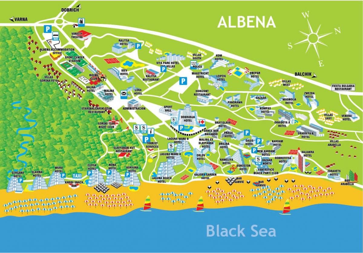 karta Bugarska Albena