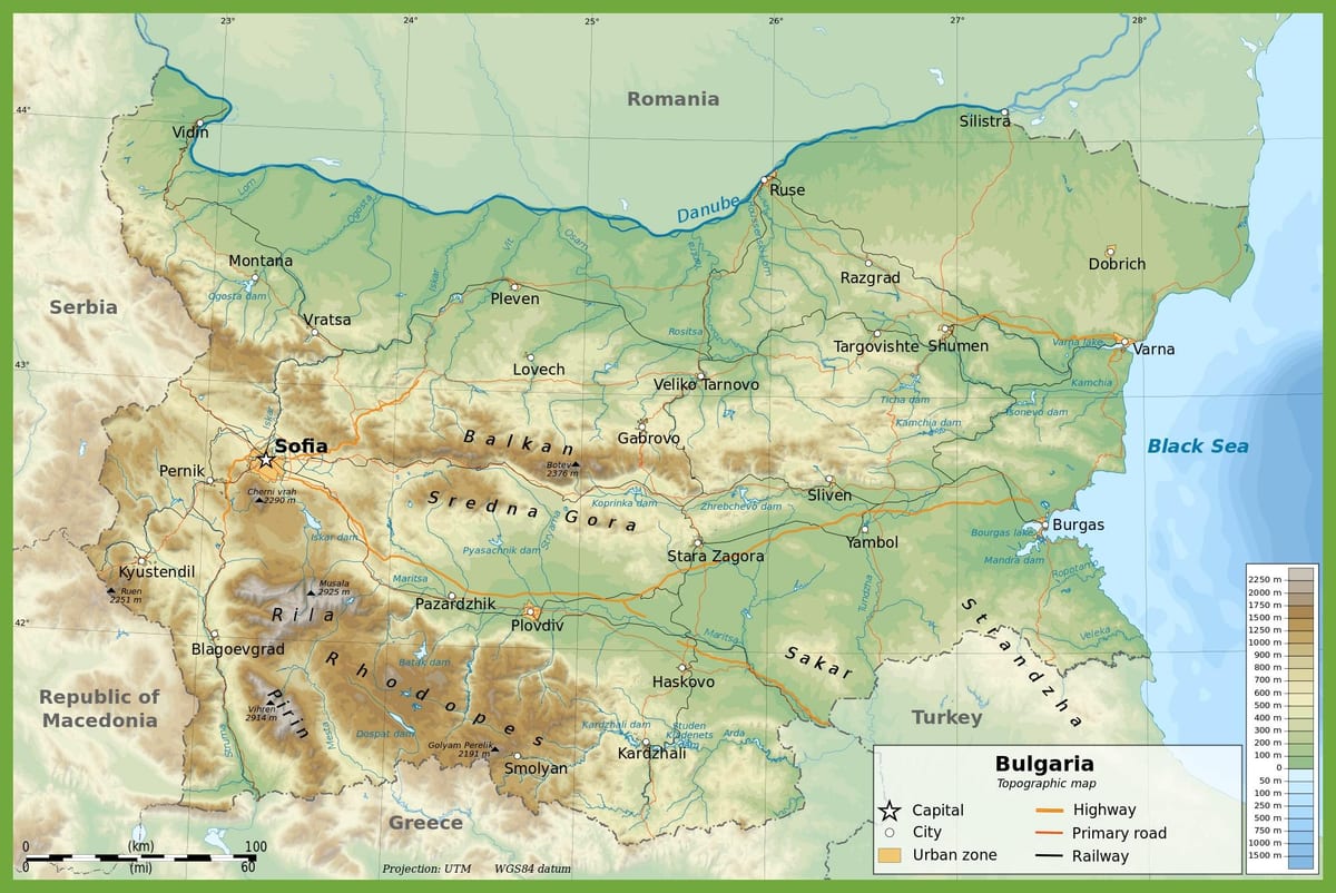 Bugarska topografskih karti