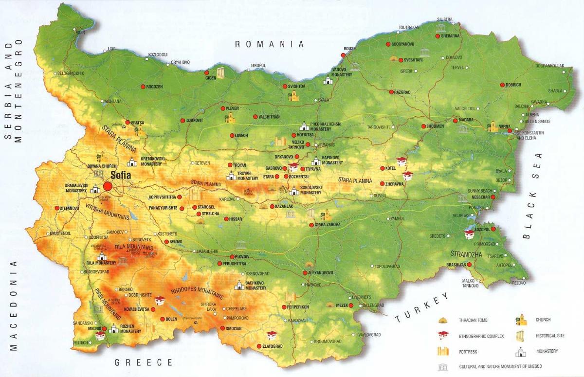 Bugarski planine kartica