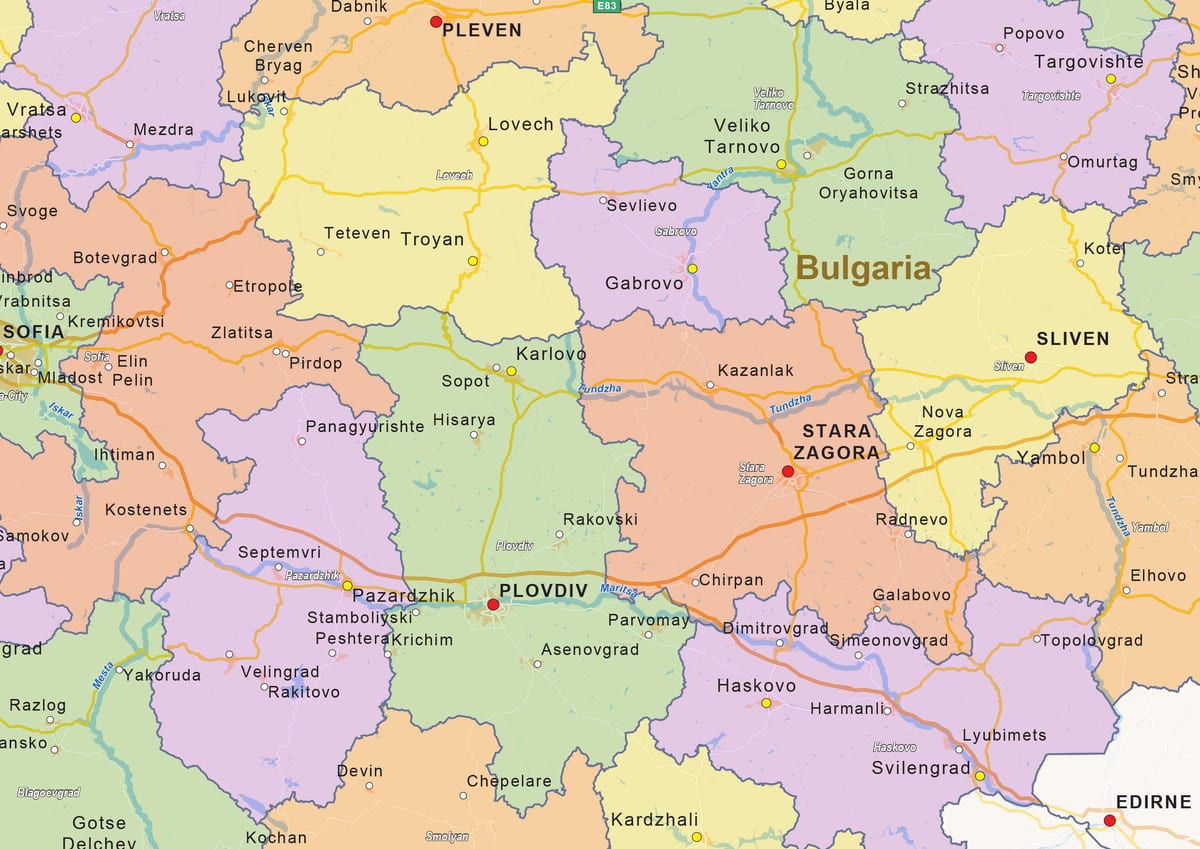 karta Bugarske političke