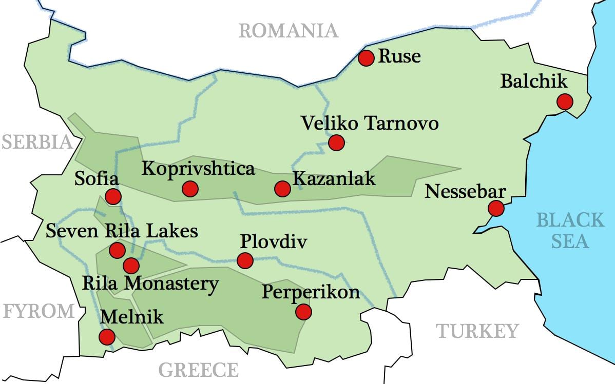karta bugarski samostani