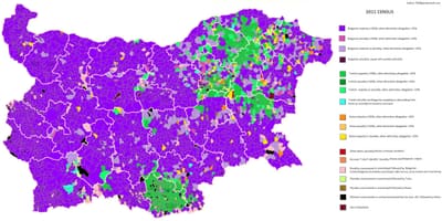Karta Bugarske etničkih