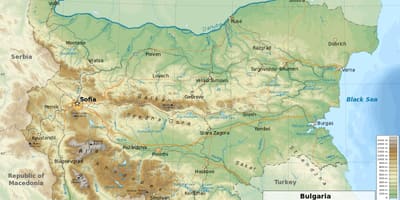 Karta Bugarske geografije