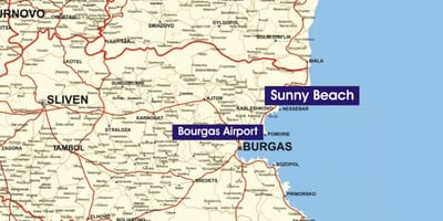 Plaže Bugarske na karti