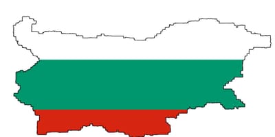 Zastava Bugarske na karti 