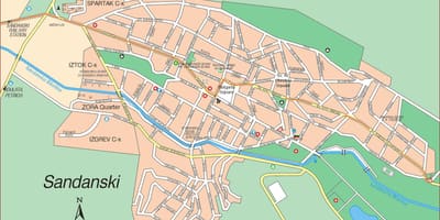 Karta Sandanski Bugarska